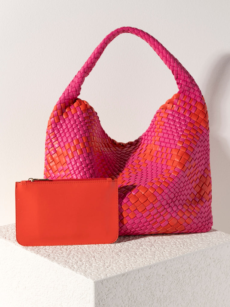 BLYTHE PLAID MINI TOTE FLAME