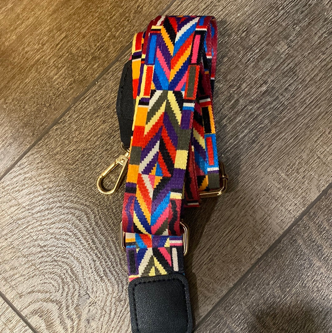 MULTI COLORED GUITAR PURSE STRAP