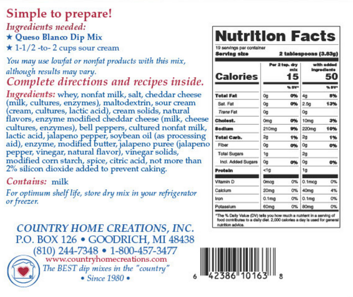 CHC DIP MIX-QUESO BLANCO