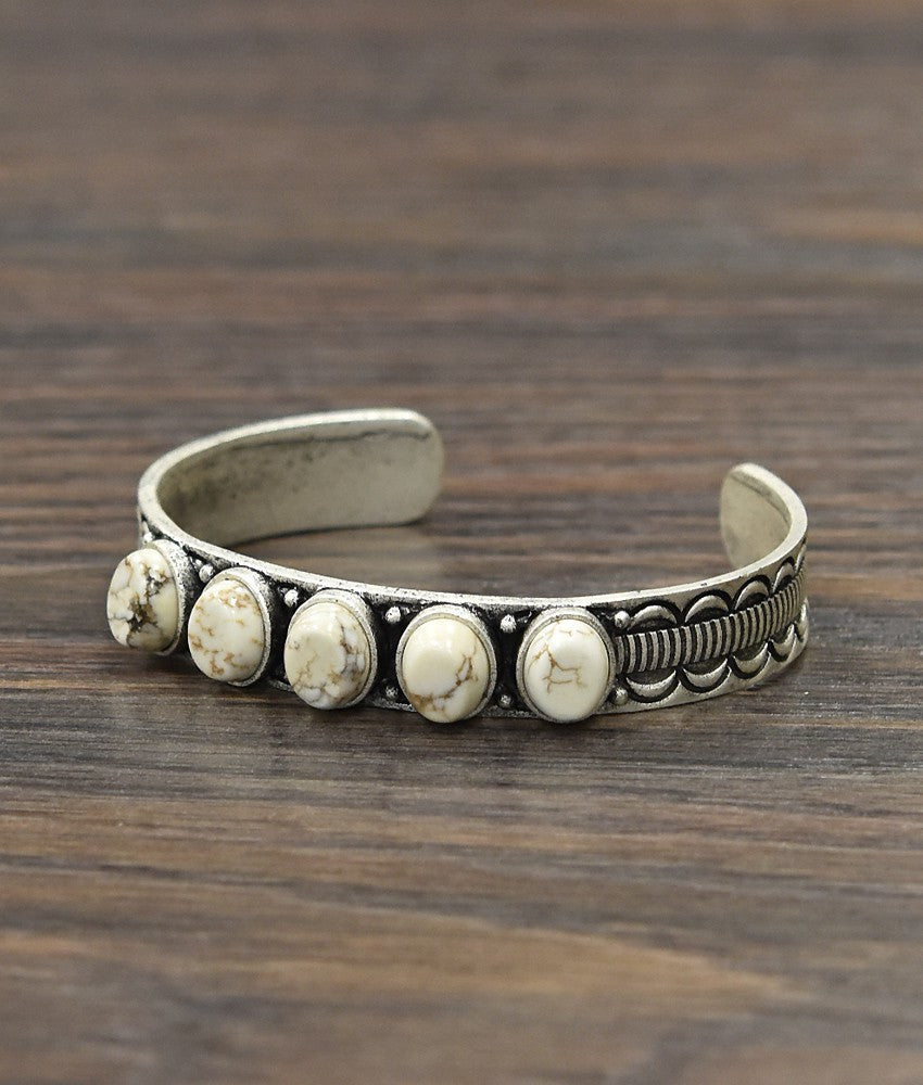 ISAC- WHITE TURQ CUFF
