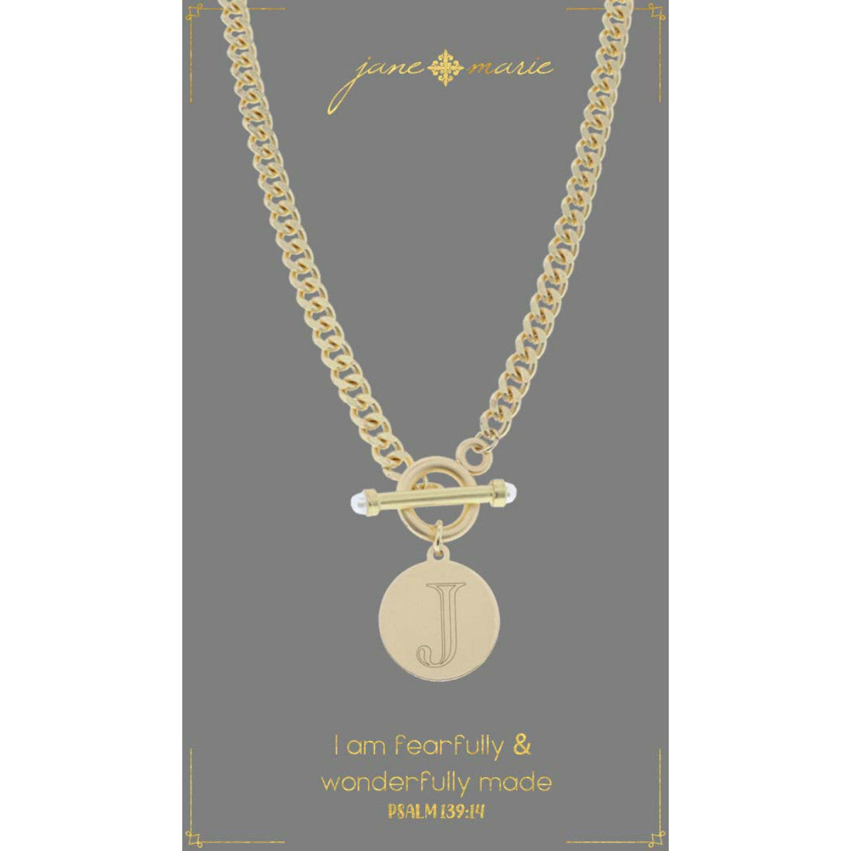 JANE MARIE 18" ENGRAVED INITIAL NECKLACE