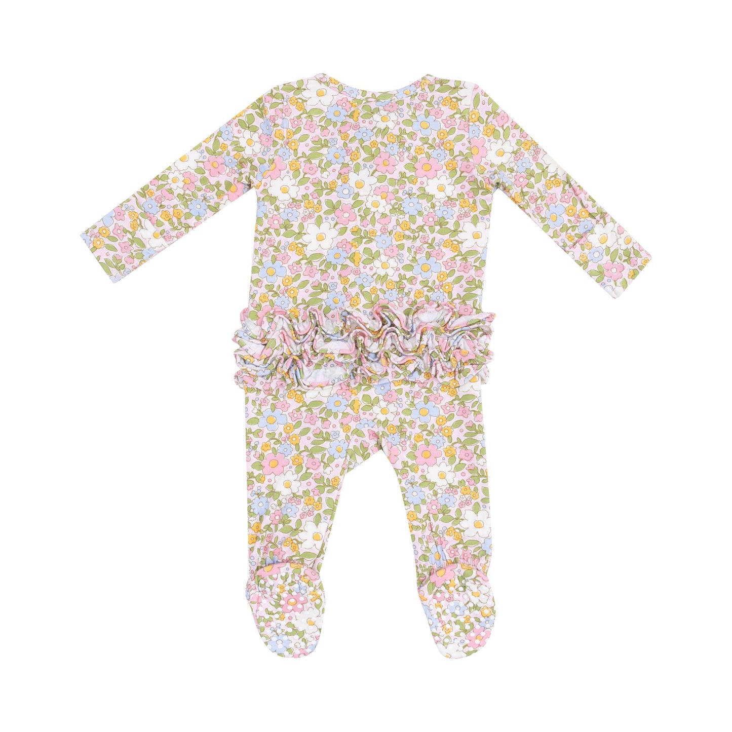 ANGEL DEAR CALICO RUFFLE ZIPPER FOOTIE