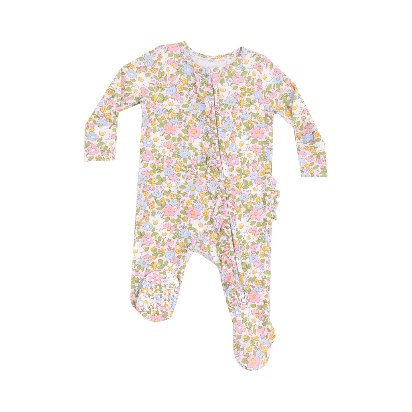 ANGEL DEAR CALICO RUFFLE ZIPPER FOOTIE