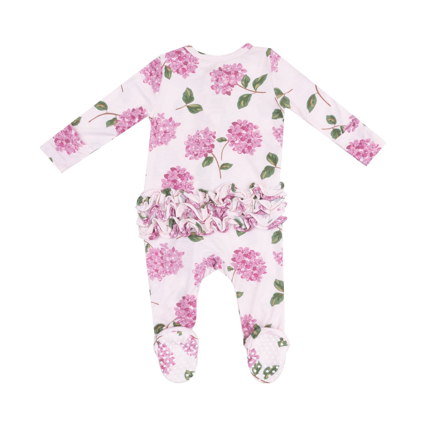 ANGEL DEAR HYDRANGEAS RUFFLE ZIPPER FOOTIE