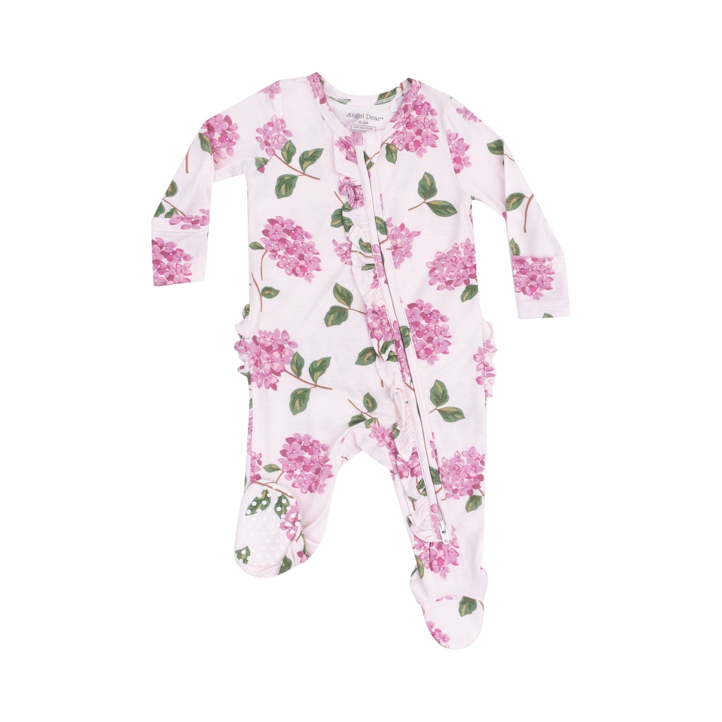 ANGEL DEAR HYDRANGEAS RUFFLE ZIPPER FOOTIE
