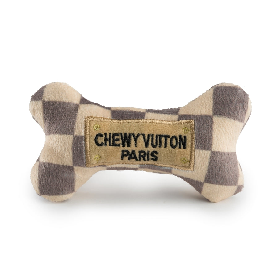 CHECKER CHEWY VUITON BONE TOY-LARGE