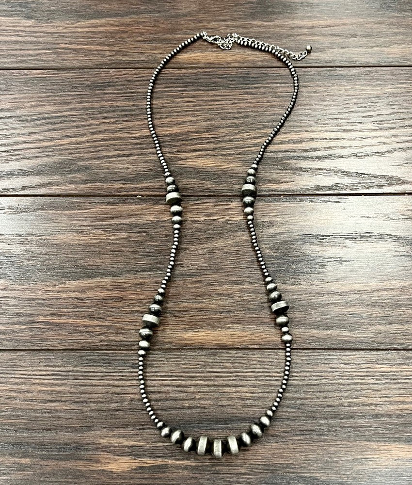 ISAC HANDMADE NAVAJO BEAD NECKLACE 34"