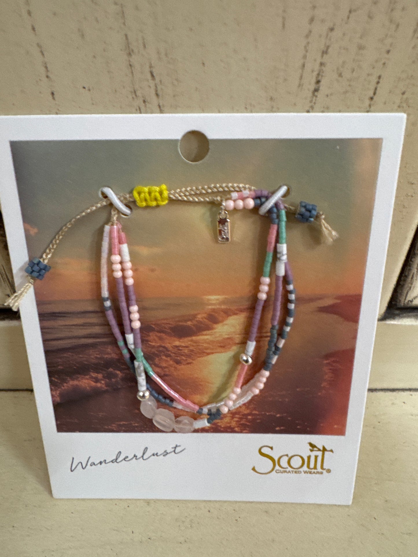 SCOUT MIXED MEDIA BRACELET-HEART/ROSE QUARZ