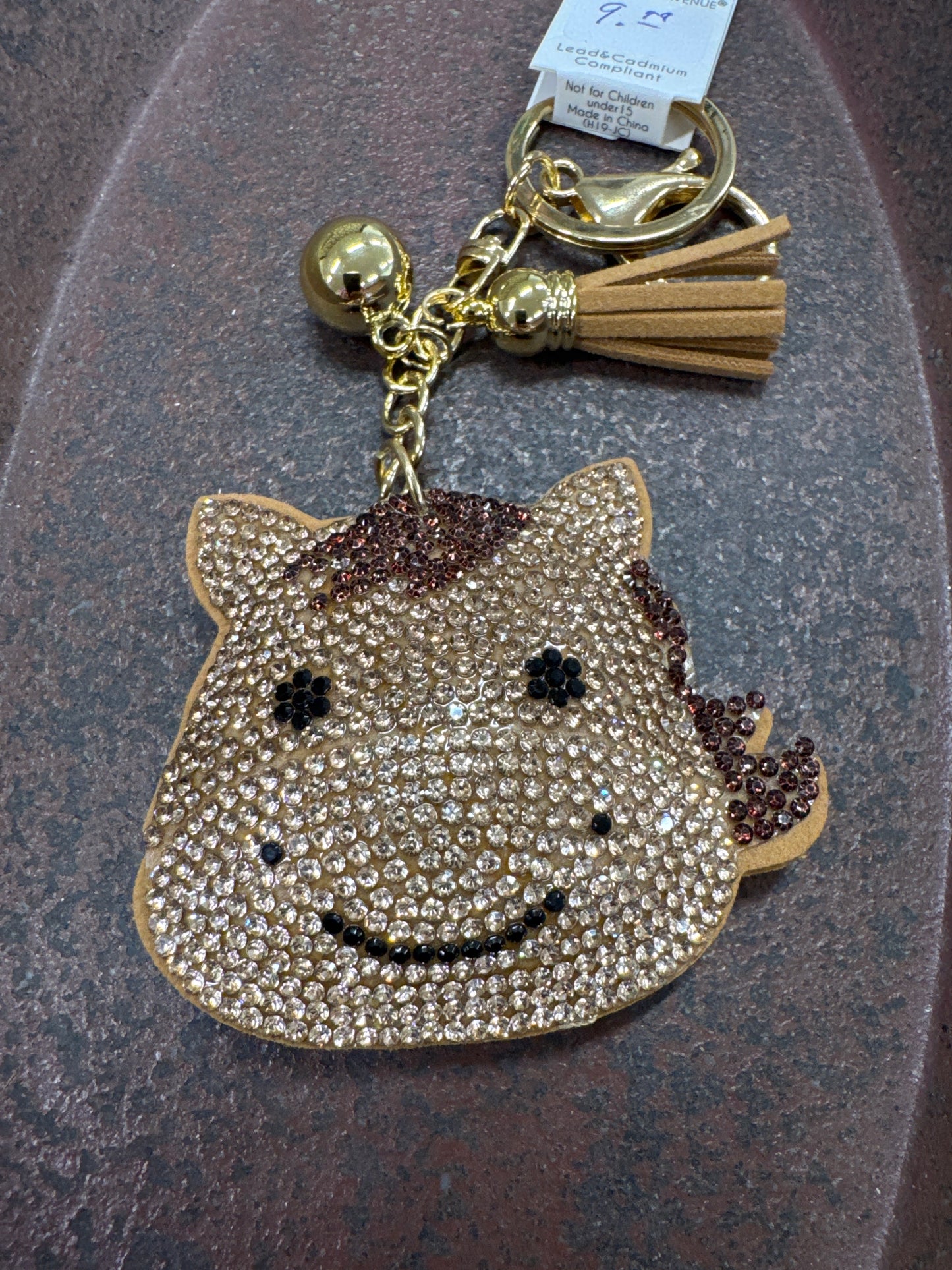 PUFF GLITTER KEY CHAIN-HORSE HEAD