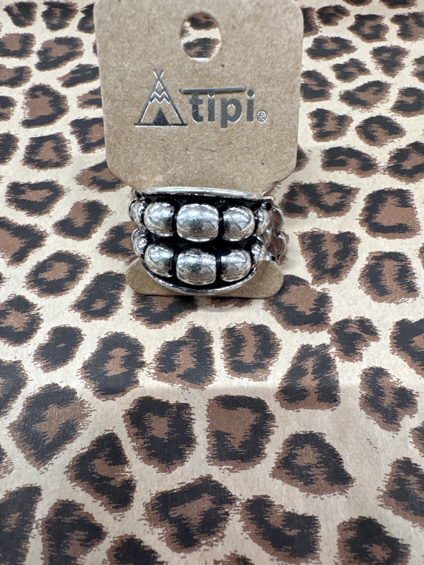 TIPI SILVER BALL STRETCH RING