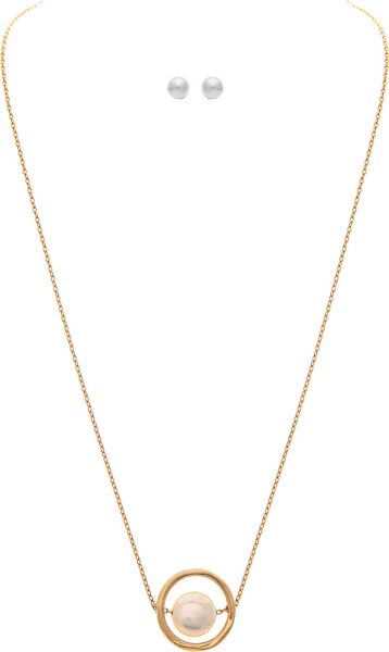 RAIN ENCIRCLE PEARL NECKLACE-GOLD