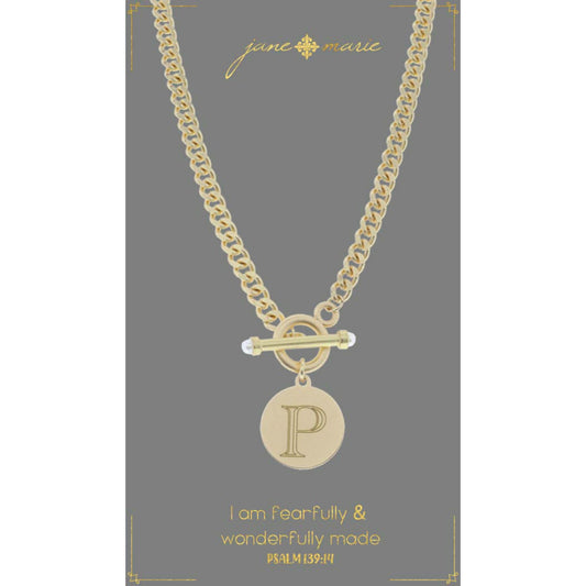 JANE MARIE 18" ENGRAVED INITIAL NECKLACE
