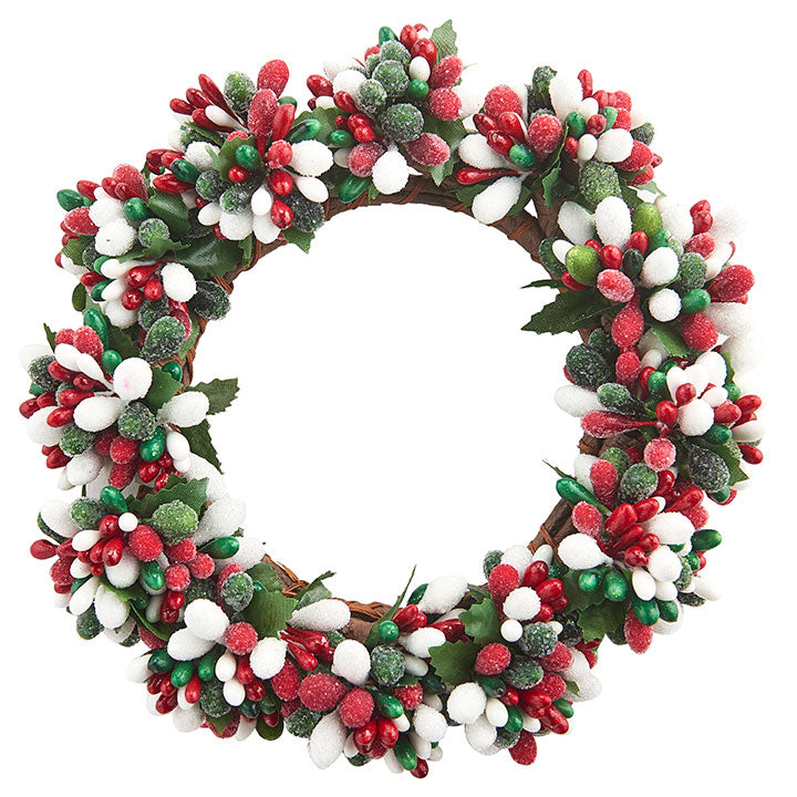 6.5" BEADED BERRY MINI WREATH