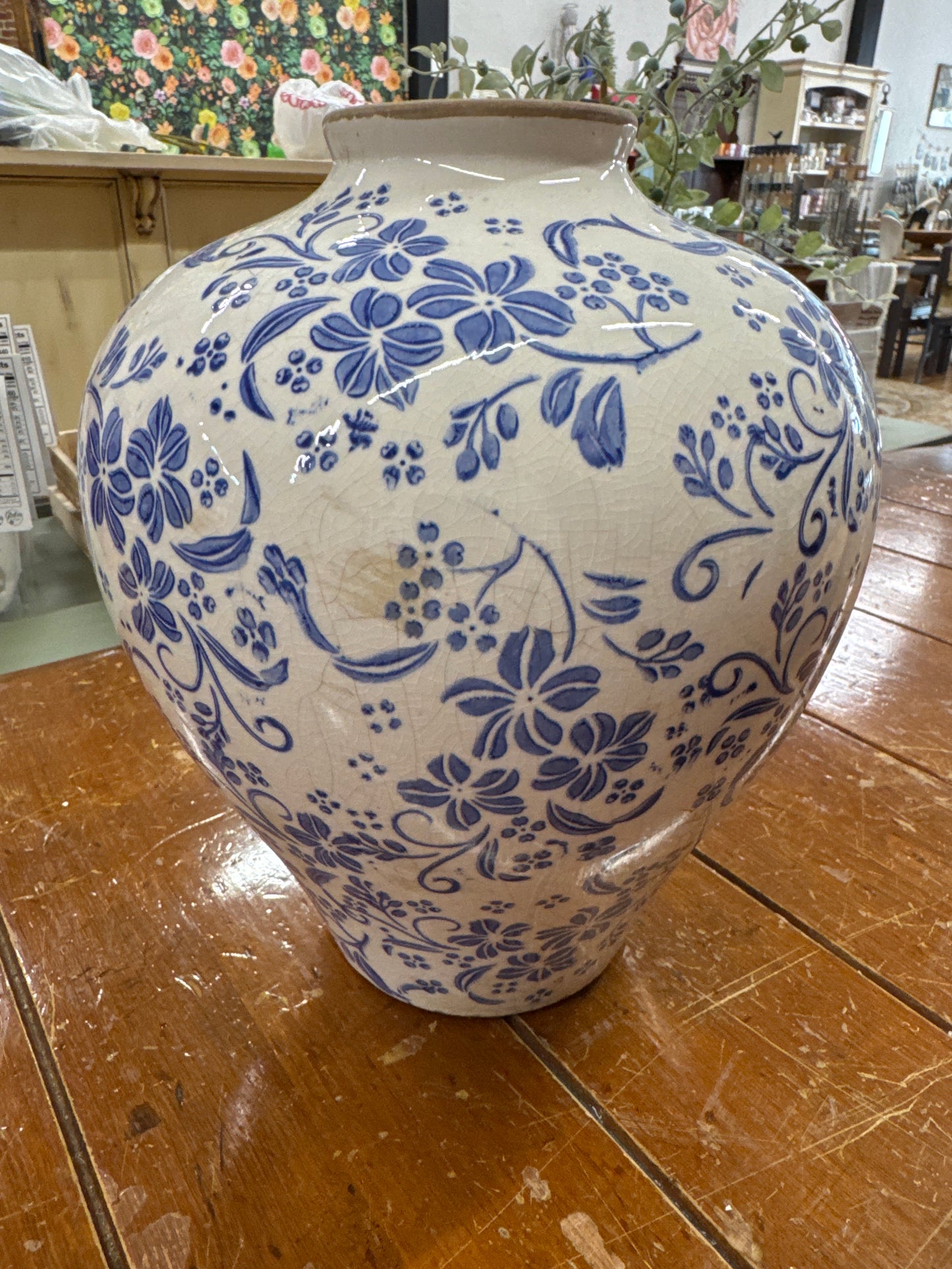BLUE & WHITE LARGE VASE