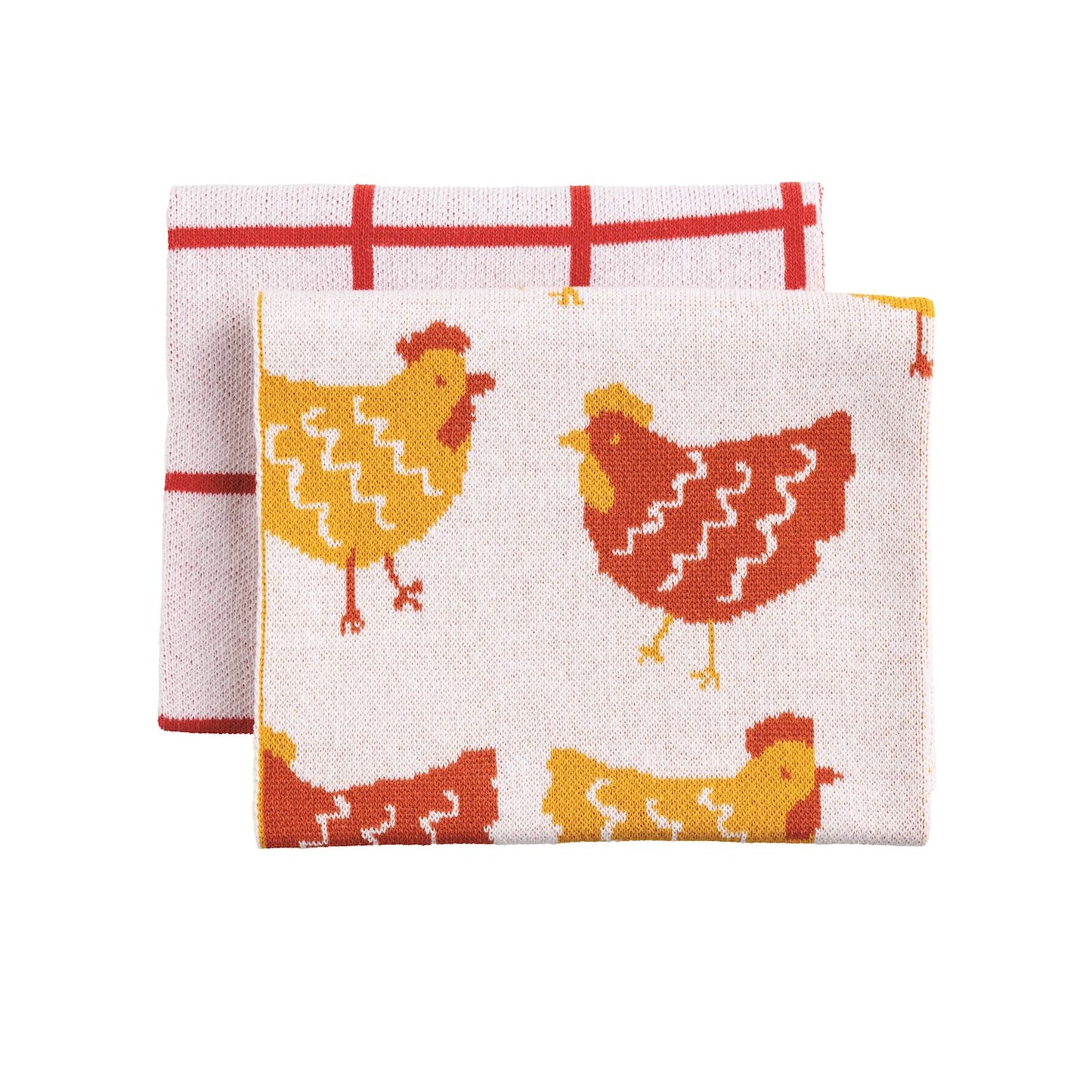 MUD PIE- ROOSTER FARM KNIT TOWEL SET