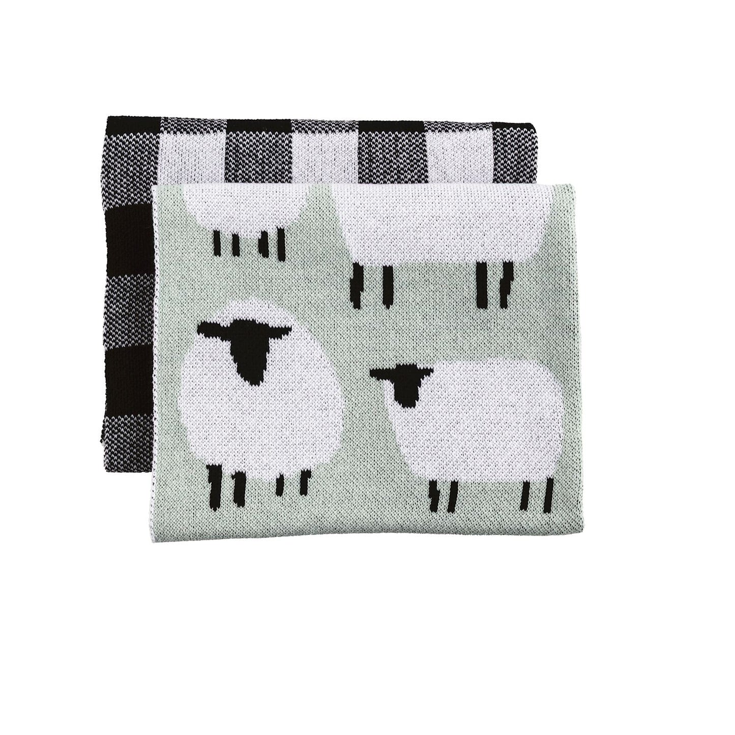 MUD PIE- SHEEP FARM KNIT TOWEL SET