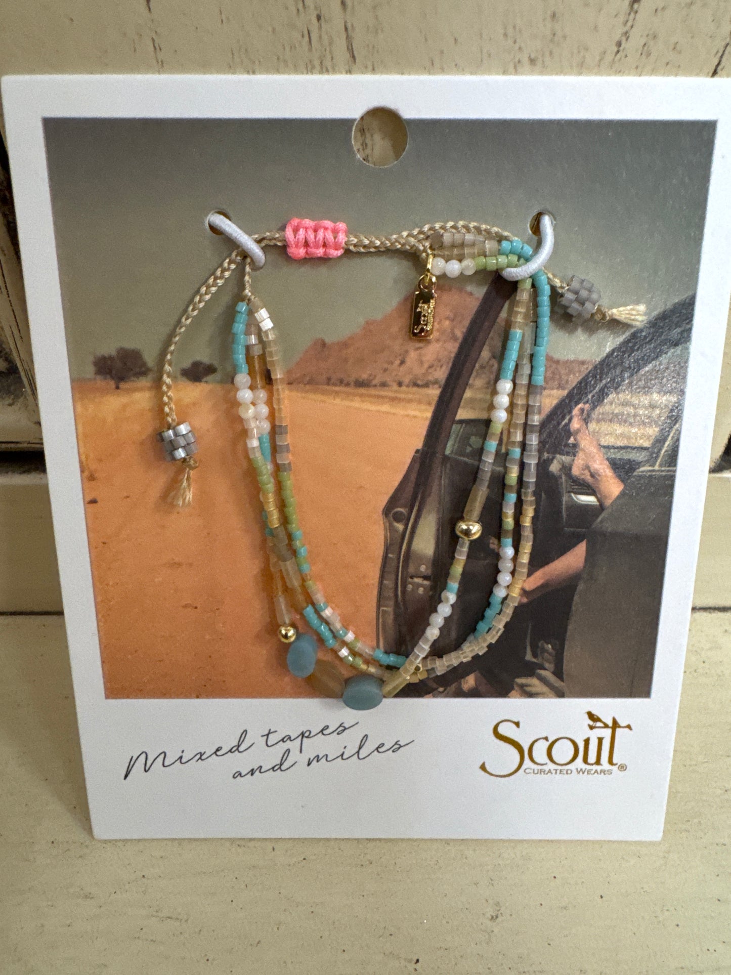 SCOUT MIXED MEDIA BRACELET-COURAGE/AMAZONITE