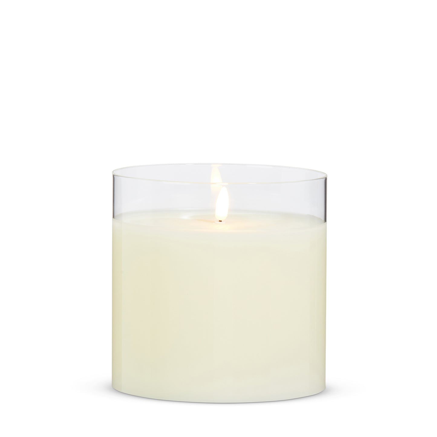 RAZ CLEAR IVORY PILLAR CANDLE 6X6