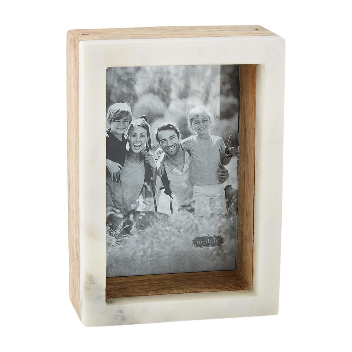 MUD PIE - 5X7 WOOD MARBLE SHADOW FRAME