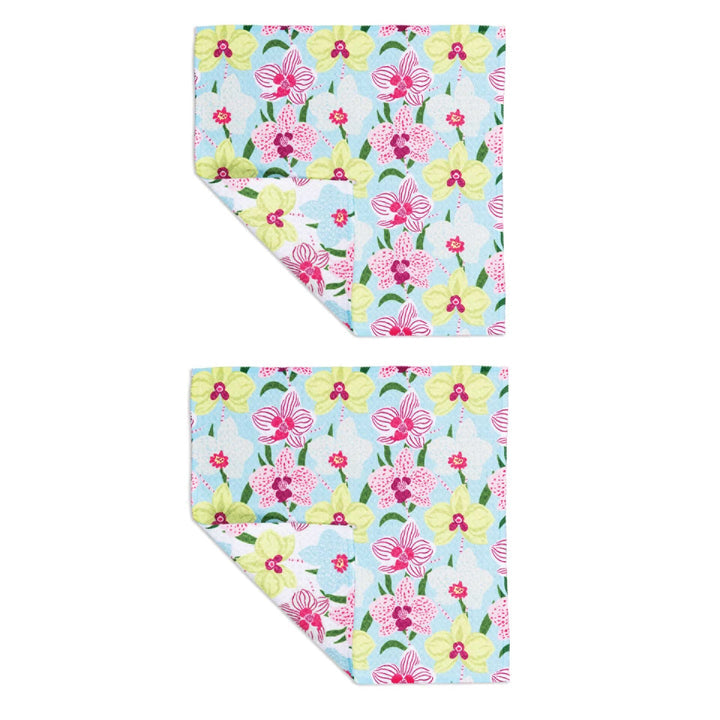 MU KITCHEN VIBE SET OF 2 DISH CLOTHS-ORCHIDS