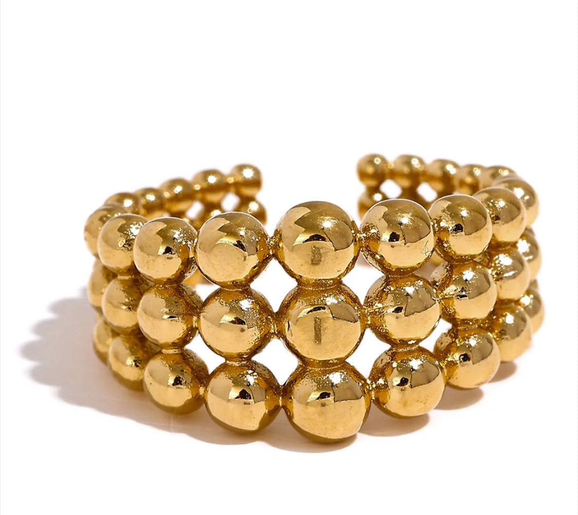 COASTAL GRIT-CAROLINA BEADED RING