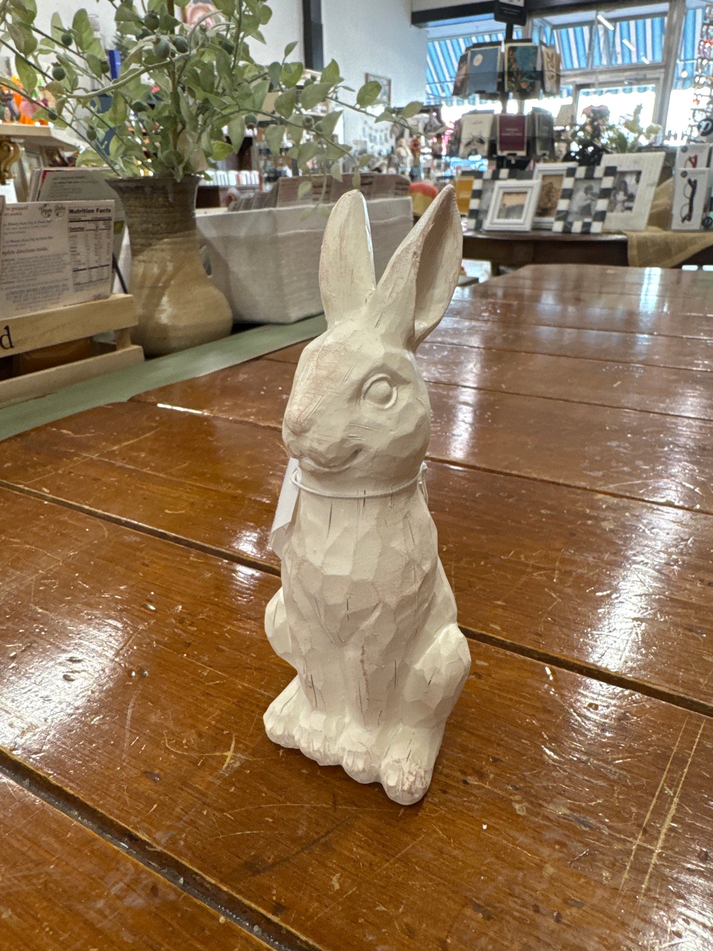 RESIN STANDING WHITE RABBIT