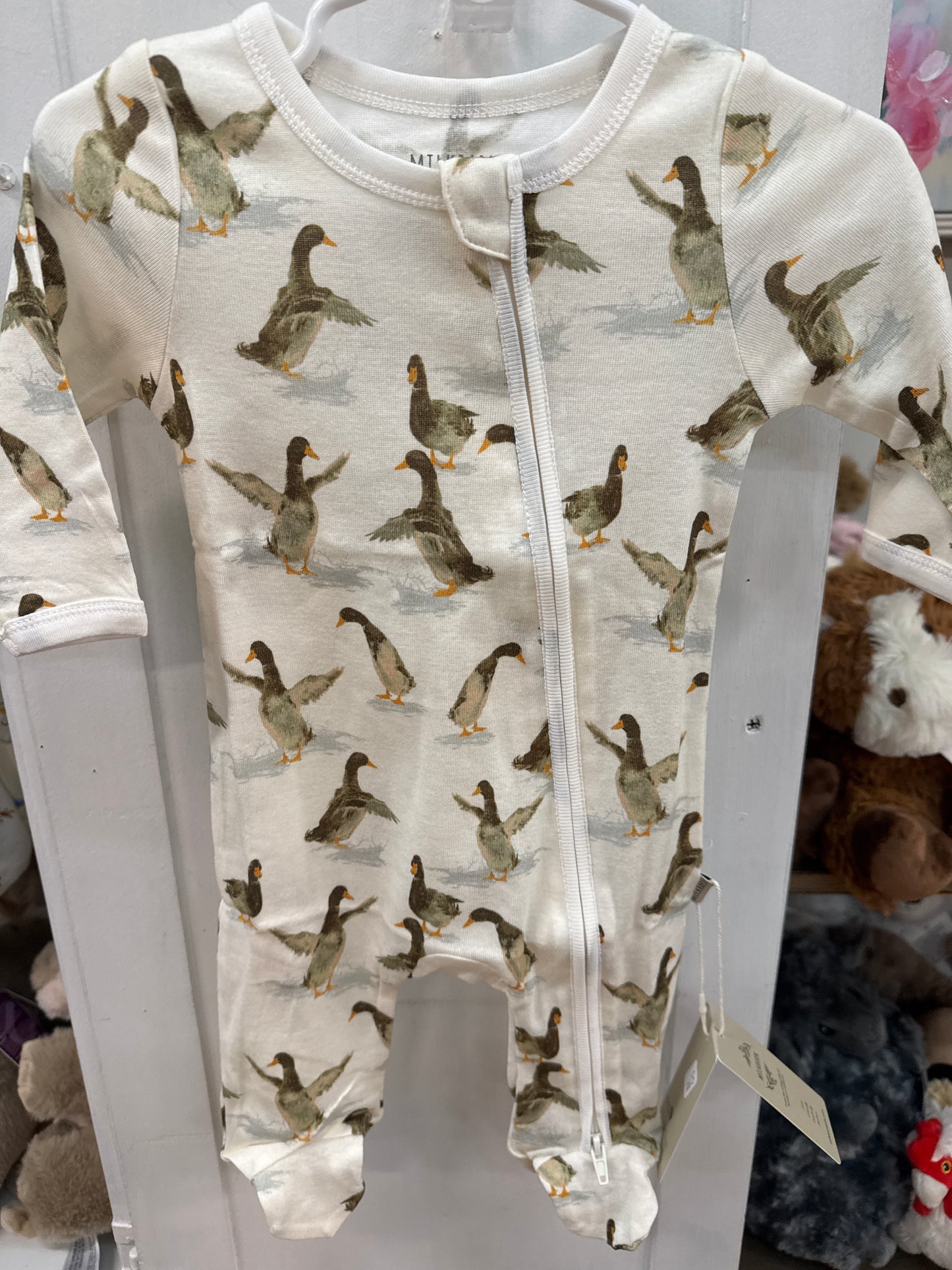 MILKBARN ORGANIC ZIP FOOTIE-DUCK