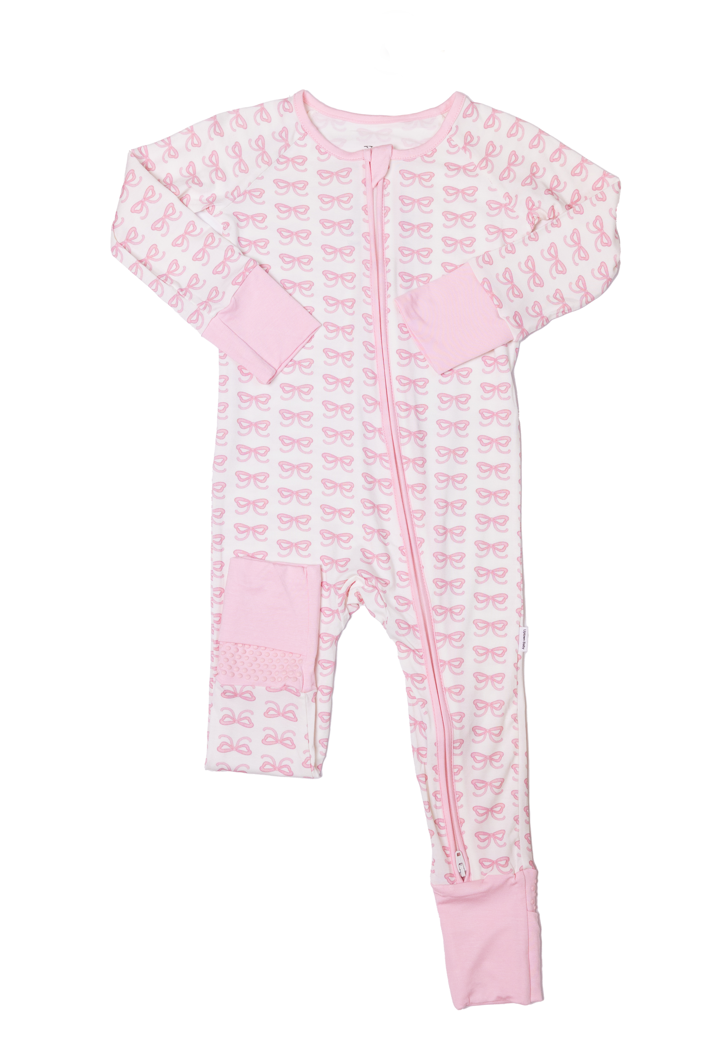 UPTOWN KIDS-SLEEP ROMPER-BOW/PINK