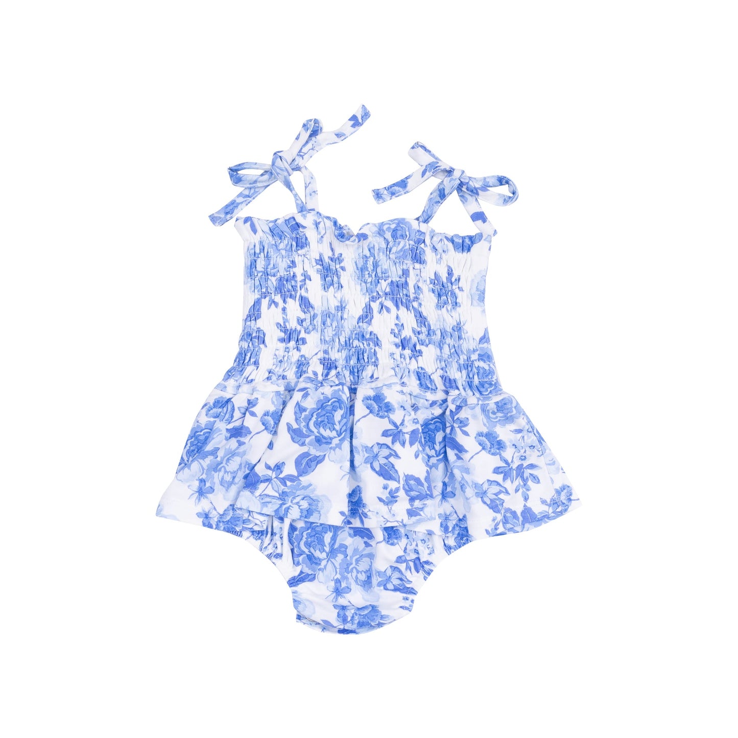 ANGEL DEAR ROSES IN BLUE SMOCKED W/ SKIRT