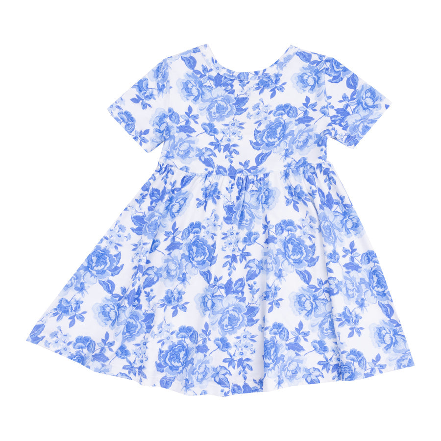 ANGEL DEAR ROSES IN BLUE S/S TWIRLY DRESS