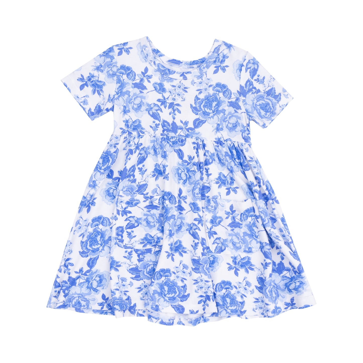 ANGEL DEAR ROSES IN BLUE S/S TWIRLY DRESS