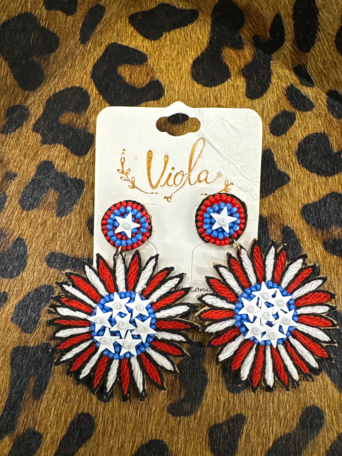 VIOLA RED WHITE BLUE EARRINGS-PAULA