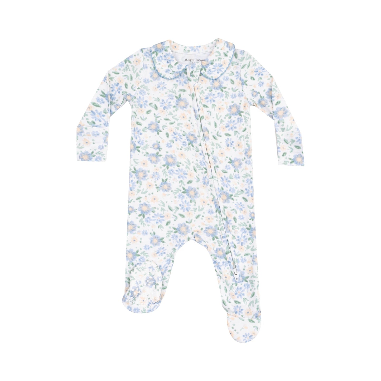 ANGEL DEAR VERONICAL FLORAL ZIPPER FOOTIE