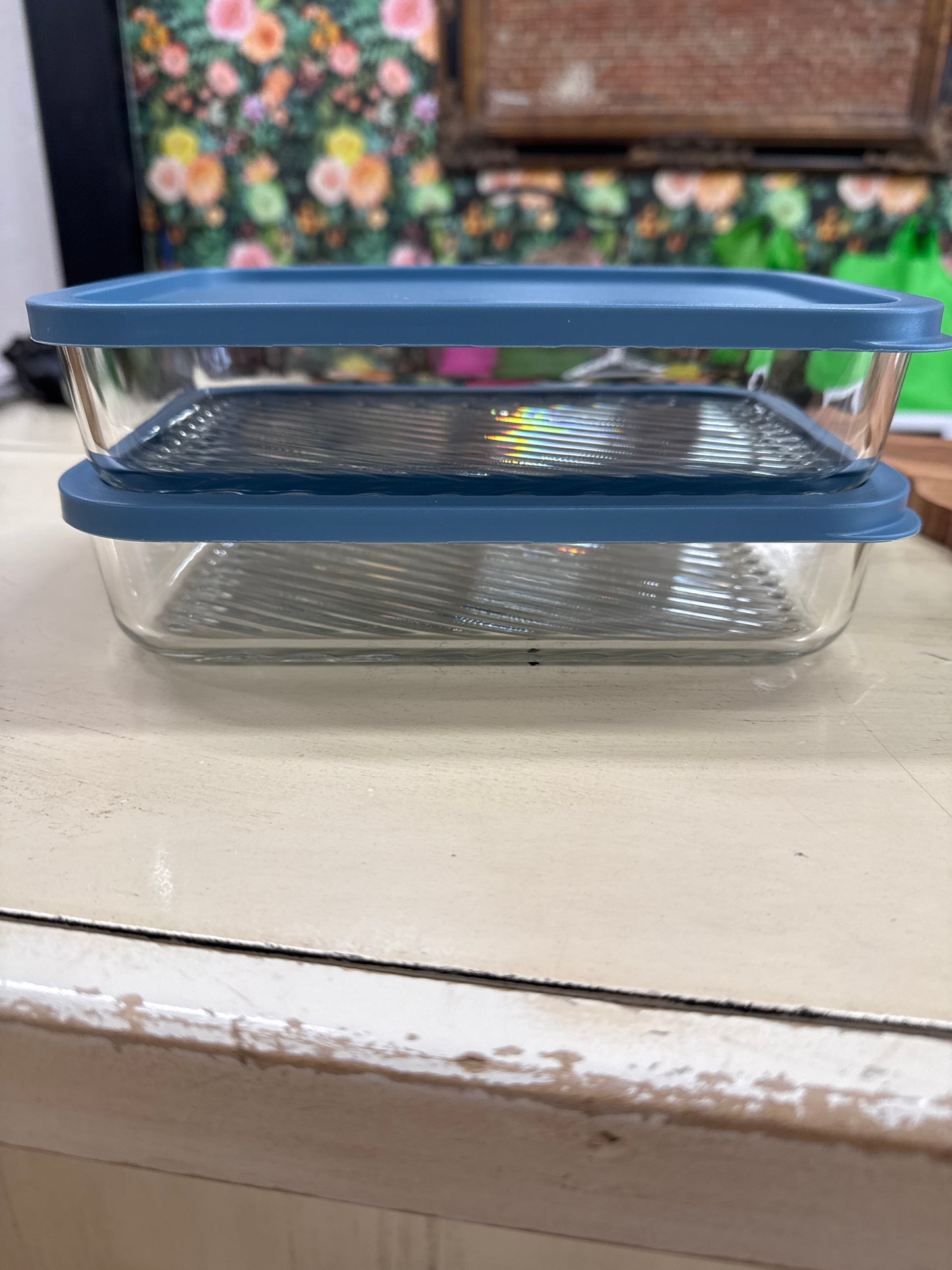 MODULAR GLASS FOOD CONTAINER-SET OF 2-40.6 OZ