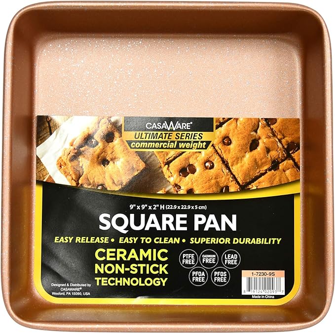 9X9 SQUARE PAN-ROSE GOLD GRANITE