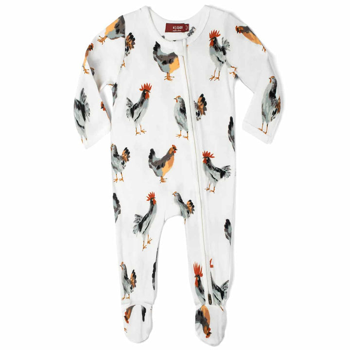 MILKBARN ORGANIC ZIP FOOTIE-CHICKEN