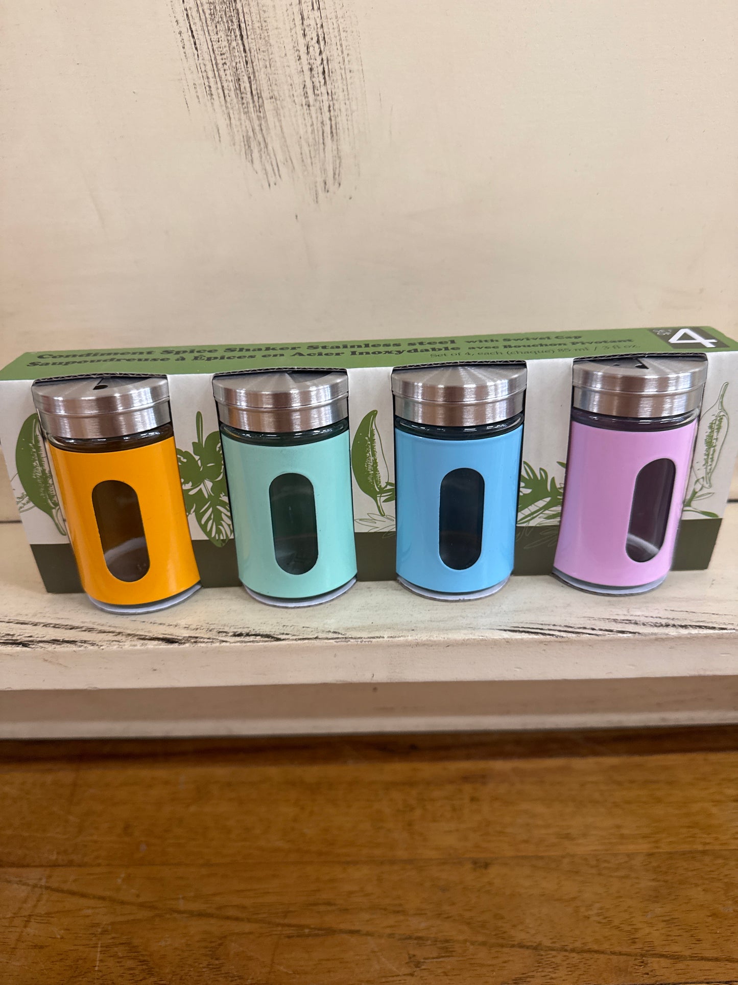 SS CONDIMENT SHAKERS SET OF 4- 3 OZ