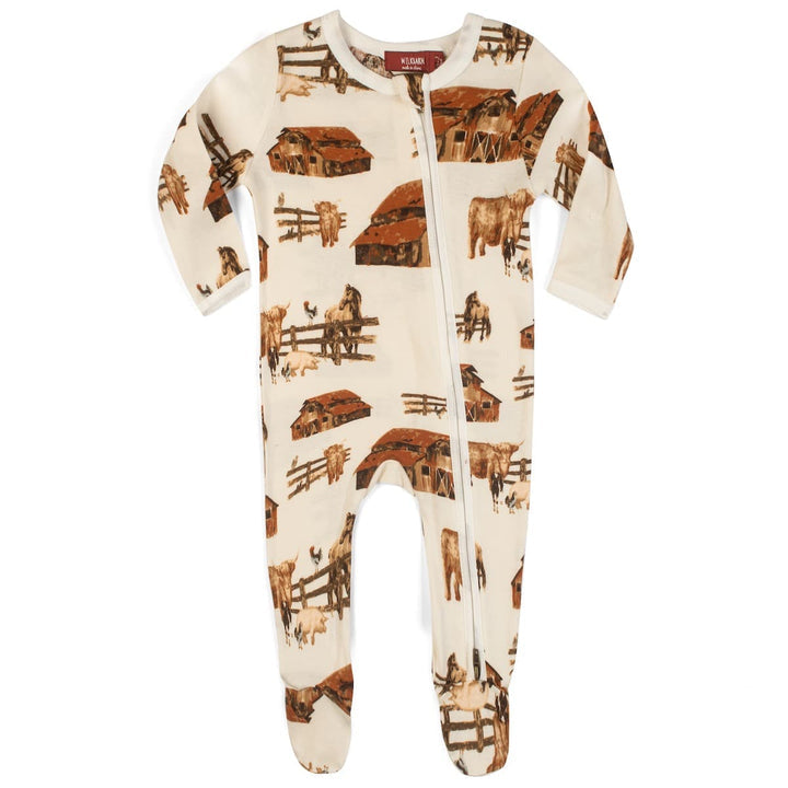 MILKBARN ORGANIC ZIP FOOTIE-HOMESTEAD