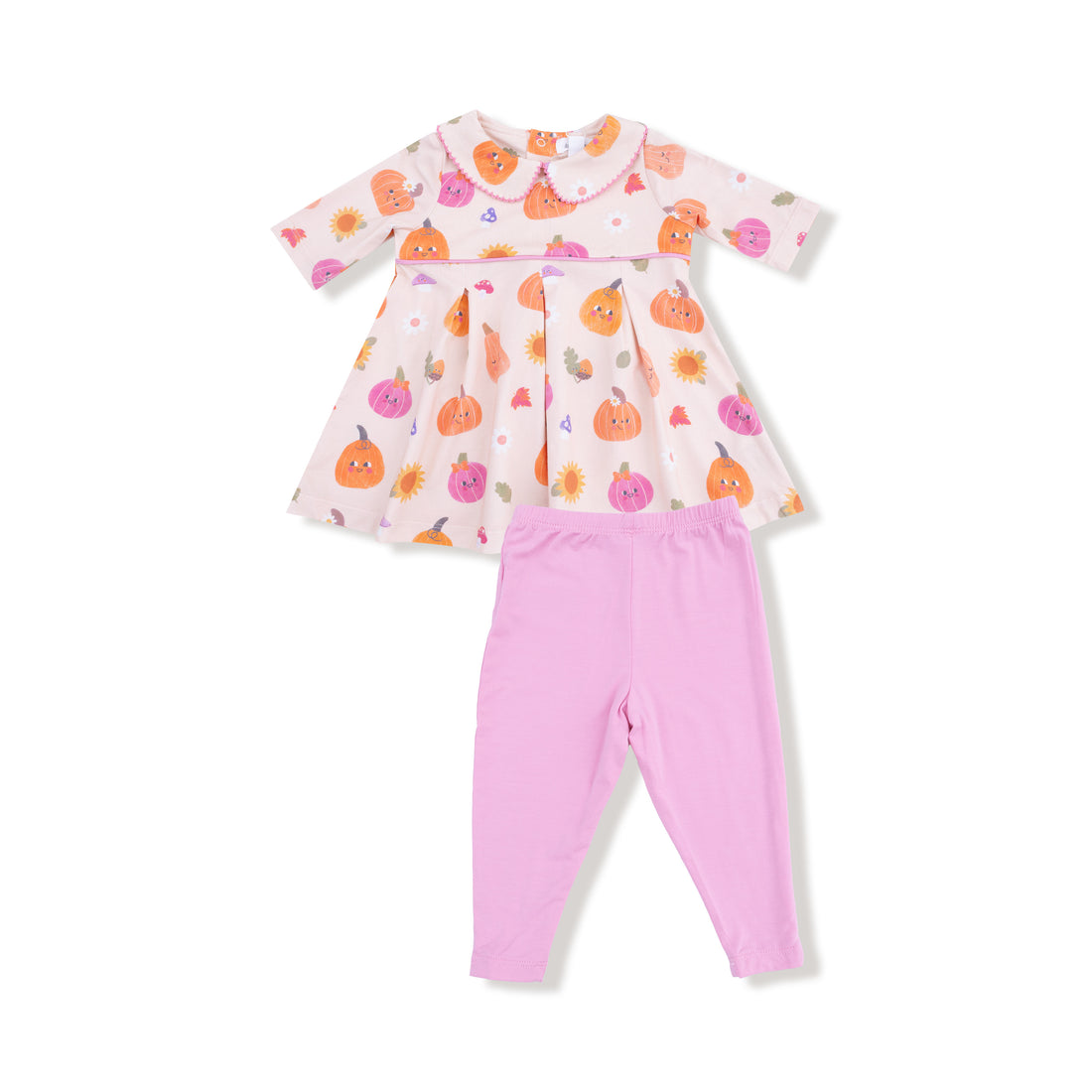ANGEL DEAR - AUTUMN PUMPKIN PLEAT DRESS/LEGGINGS