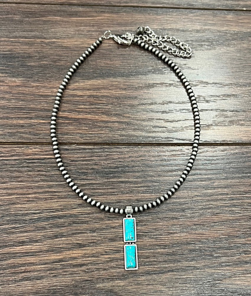 ISAC BAR TURQ NECKLACE