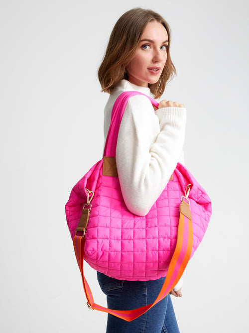 SHIRALEAH-EZRA TRAVEL TOTE-MAGENTA