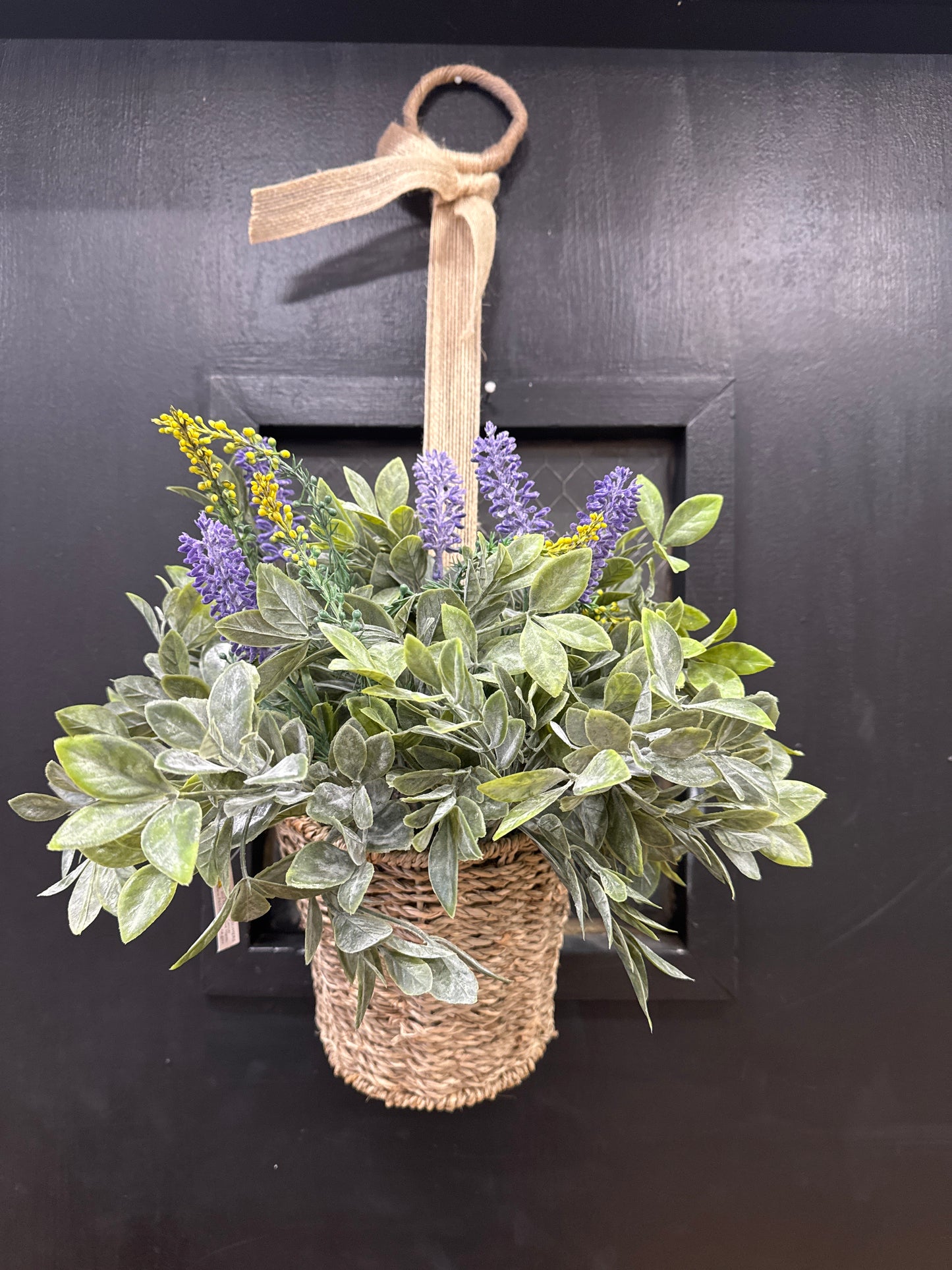 SILKCRAFT HANGING BASKET W/ LAVENDER FLORALS