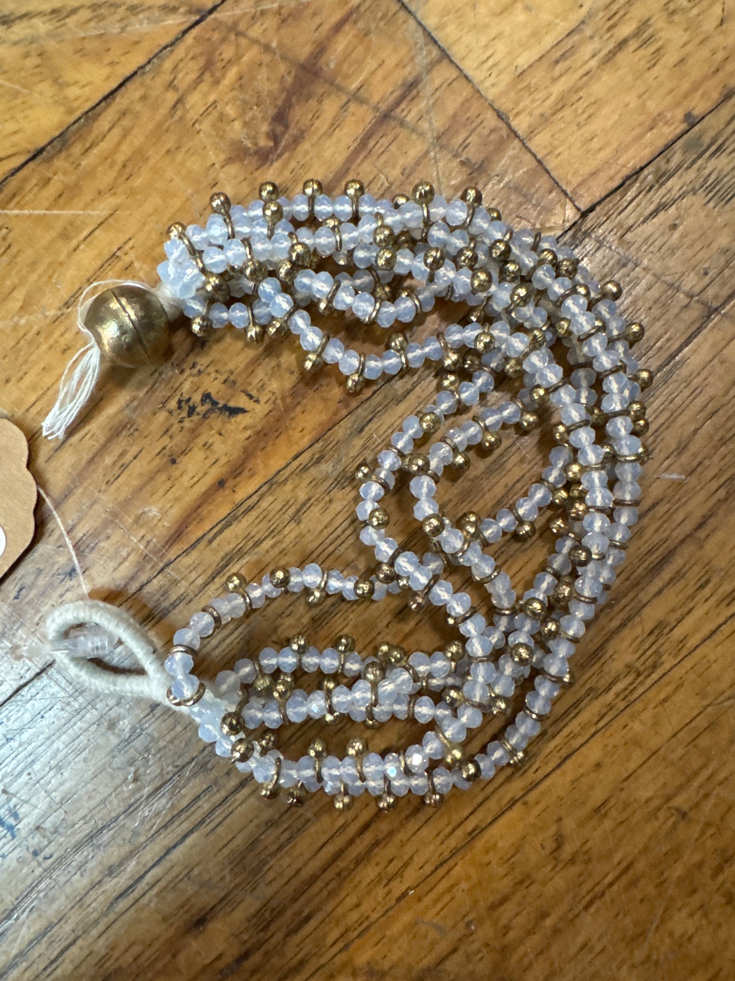 MAYA BEAD BRACELET/WHITE