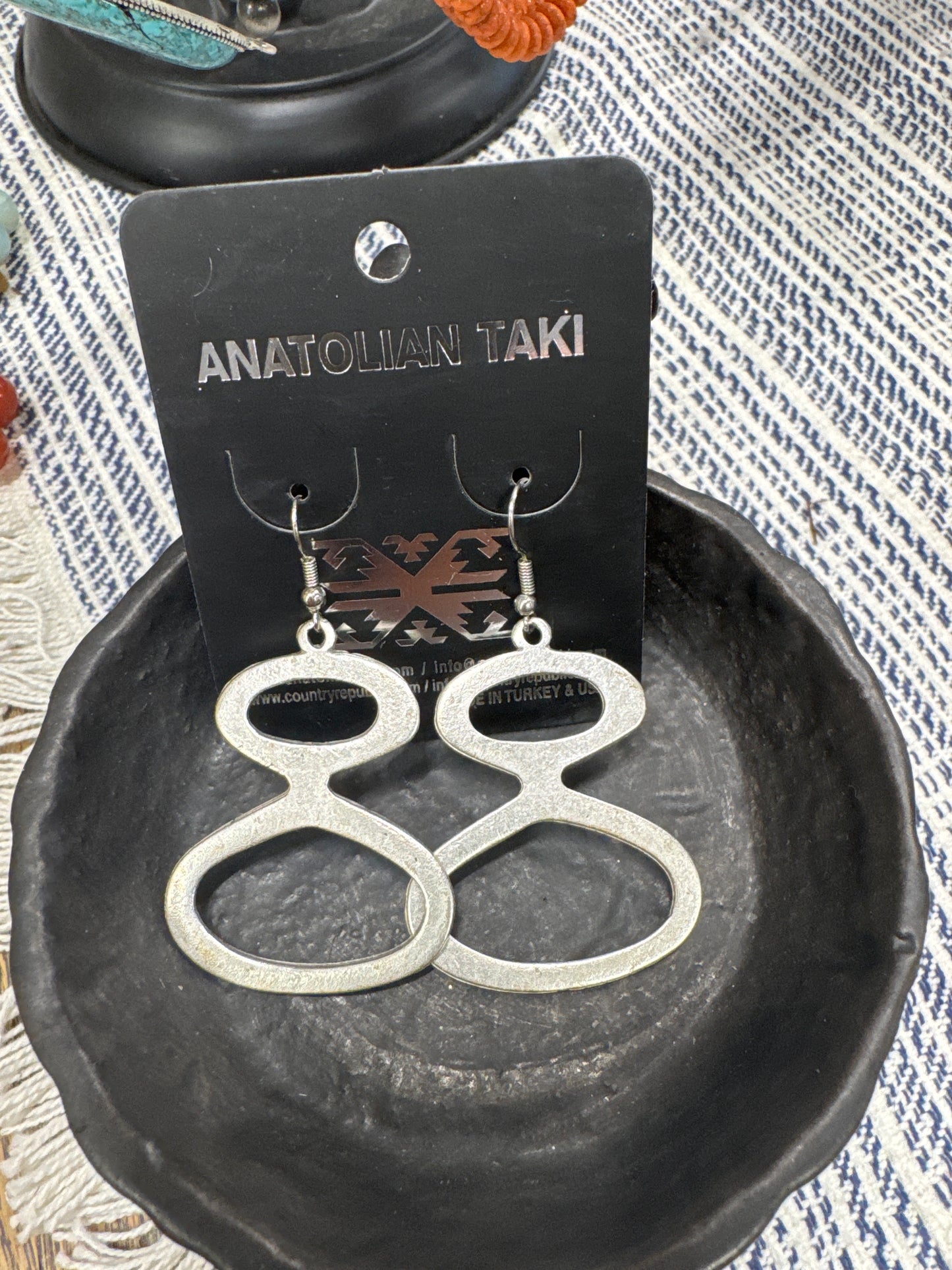 ANATOLIAN TAKI FIGURE 8 SILVER EARRINGS