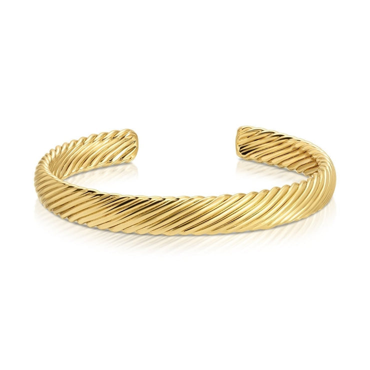 SPLENDID IRIS-CLASSIC CABLE CUFF-GOLD BRACELET