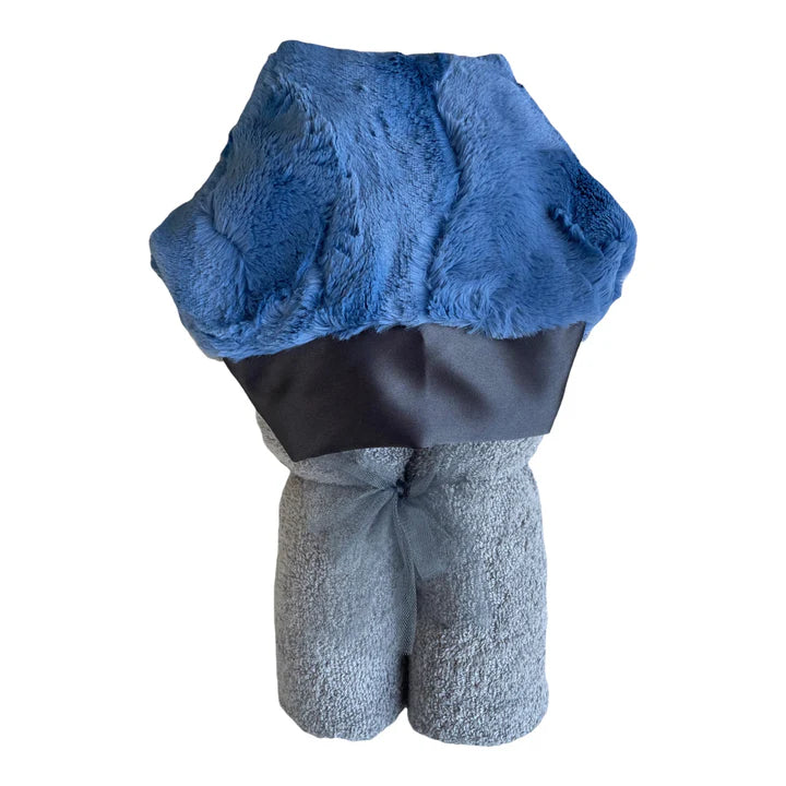 PLUSH HOODED TOWEL-ASHER BLUE
