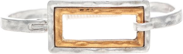 RAIN- TWO TONE REC TOP COIL BRACELET