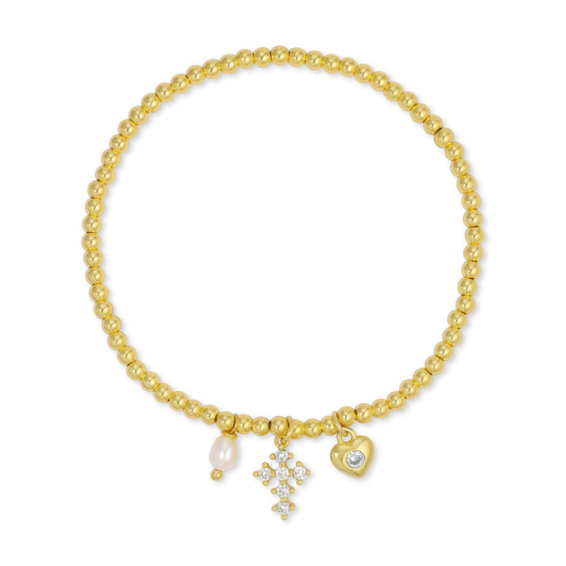 SPLENDID IRIS-3MM W/PEARL AND HEART CHARM