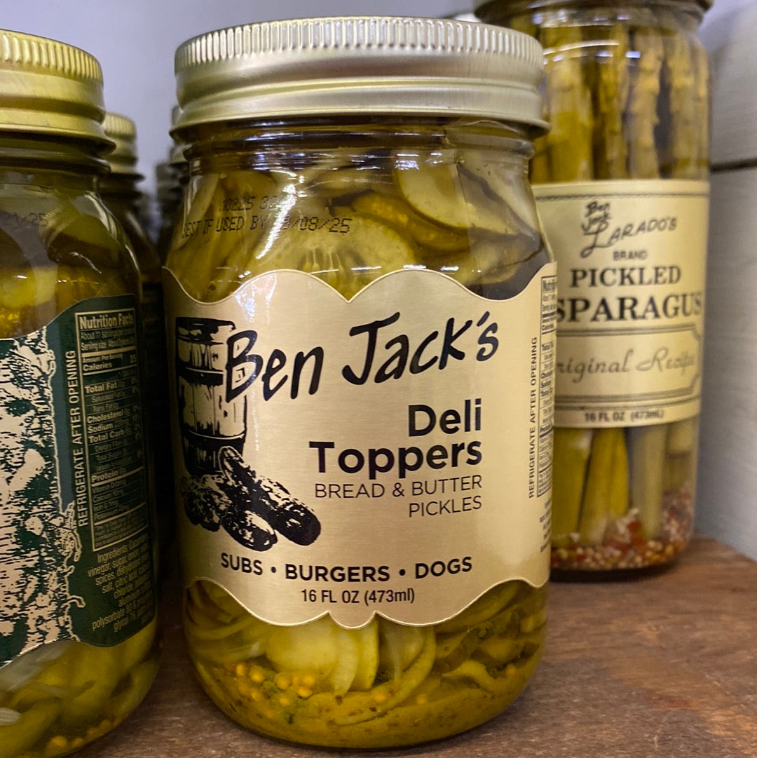 BEN JACKS DELI TOPPERS B & B PICKLES