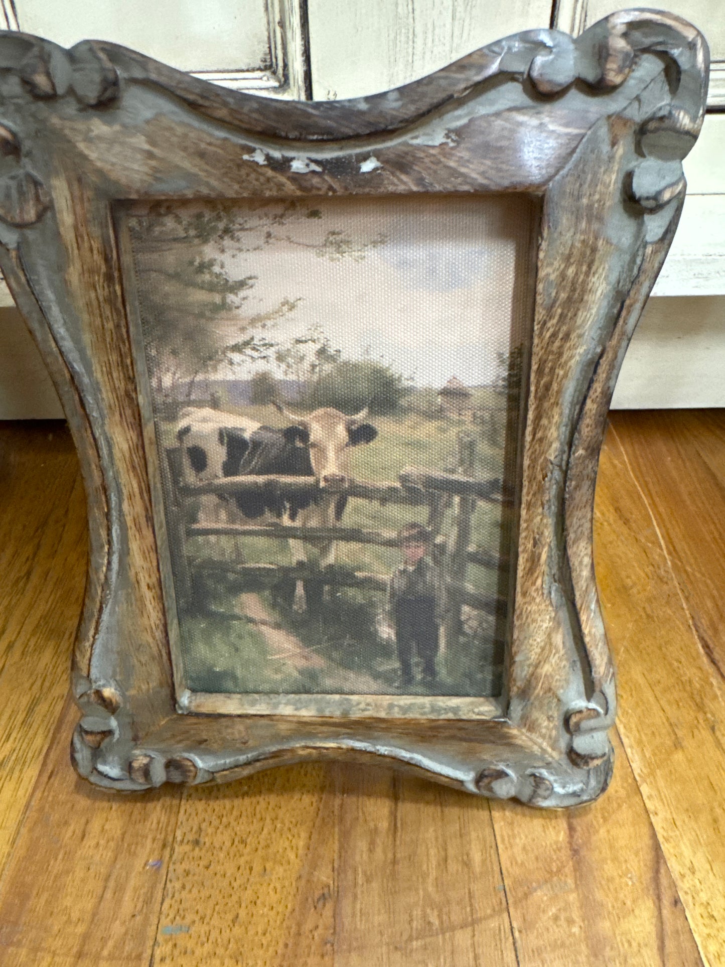 5X7 BROWN FRAMED ART-HOLST & BOY